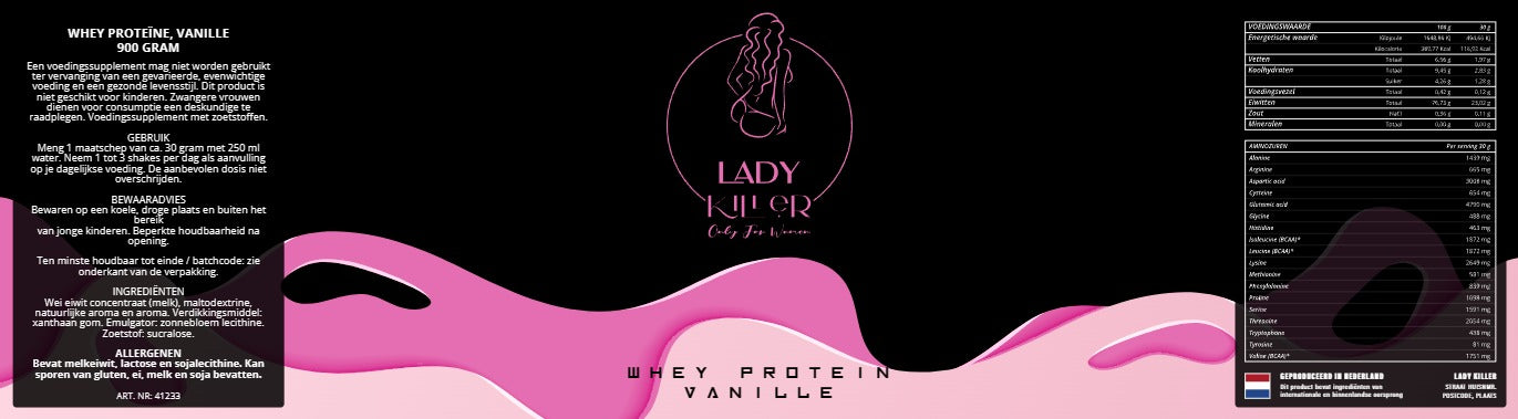Whey Protein Vanille lady killer 900 Gram